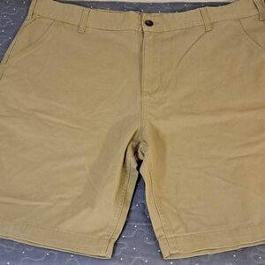 Faded Glory tan flat front twill shorts size 42 NWT